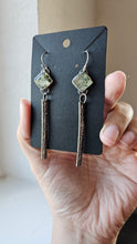 Load image into Gallery viewer, Diamond Prehnite Drop Earrings - Spirit Festival Collection
