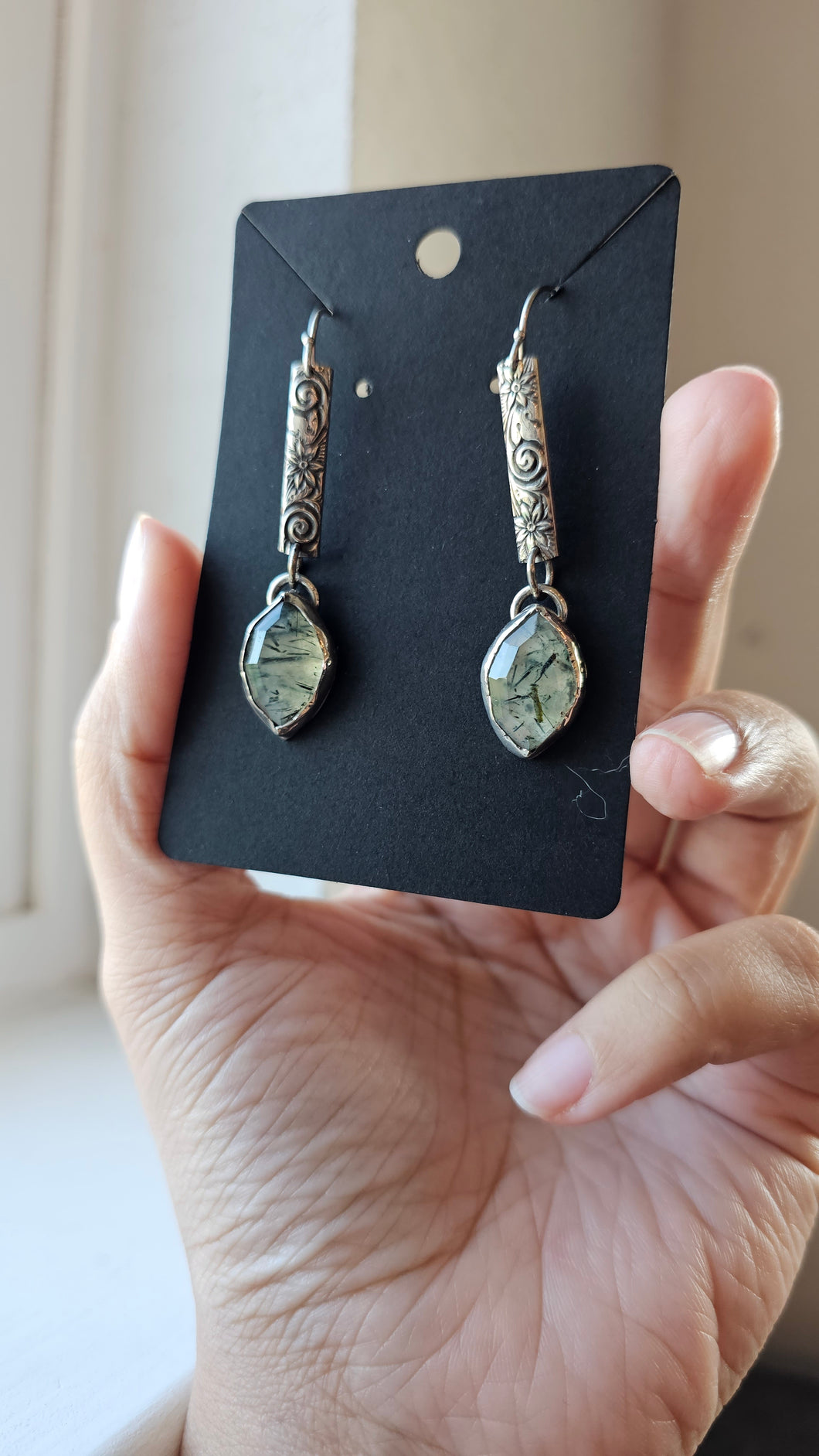 Marquise Prehnite Drop Earrings - Spirit Festival Collection