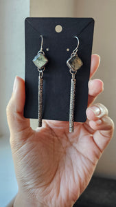 Diamond Prehnite Drop Earrings - Spirit Festival Collection