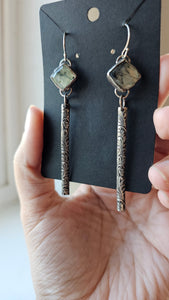 Diamond Prehnite Drop Earrings - Spirit Festival Collection