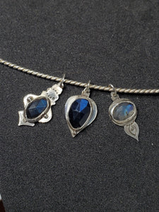 Rosecut Blue Labradorite Ornament Necklaces - Winter Collection