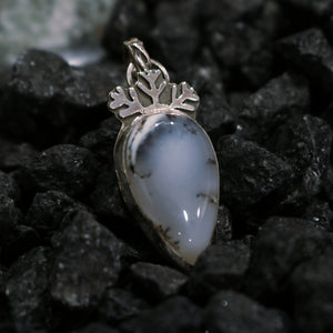 Arctic Wild Snowflake Dendritic Opal Necklace A