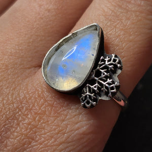 Moonstone Pear Ring - Stocking Stuffers Collection